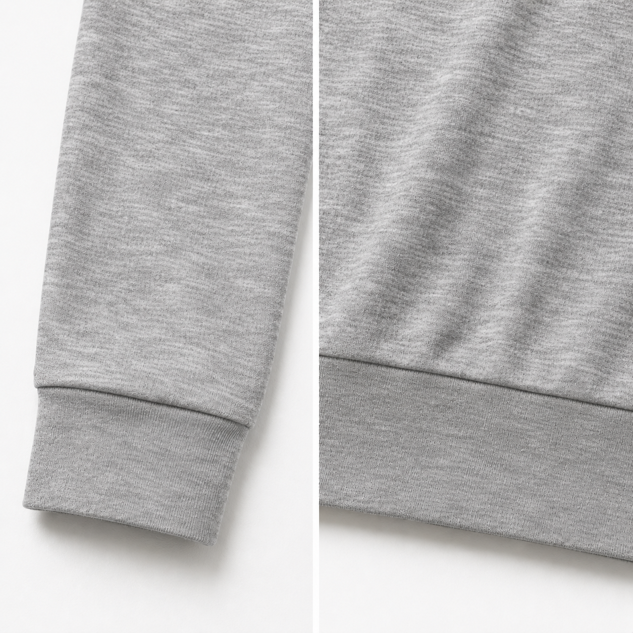 Flex Comfort crewneck sweatshirt, gray knit sleeve cuff and hem