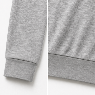 Flex Comfort crewneck sweatshirt, gray knit sleeve cuff and hem